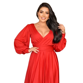 Vestido de Festas Madrinhas Eventos Longo Sônia Anair