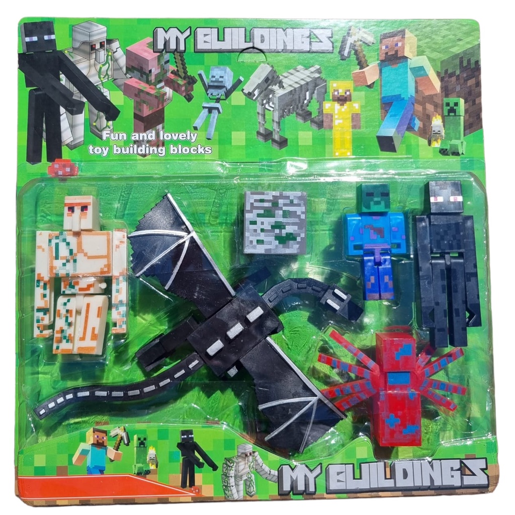Bonecos Minecraft Kit 10 PCS Dragão Nova Coleção - Yes - Boneco