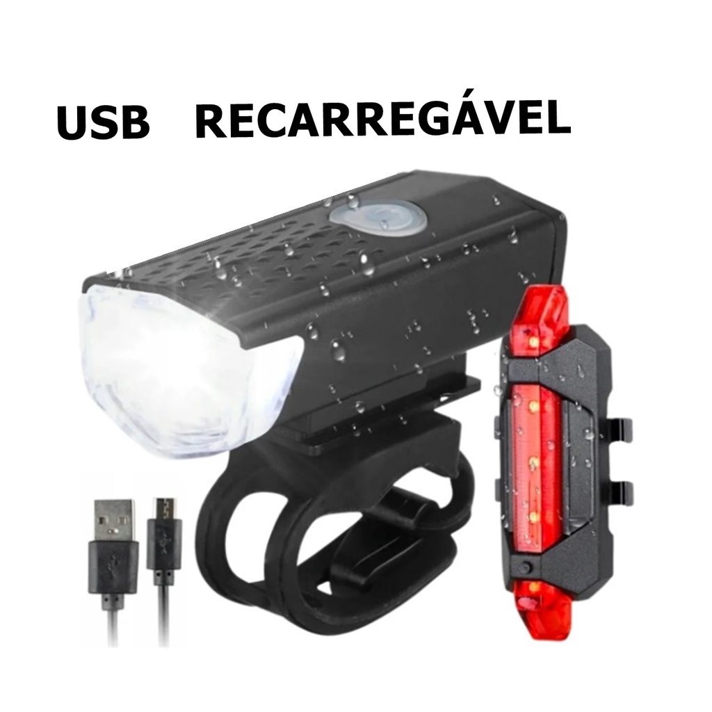 Farol Bike Bicicleta Recarregavel Farol para bike USB Led Premium