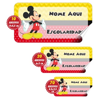 100 Adesivos Mickey Para Material Escolar Etiquetas Personalizadas