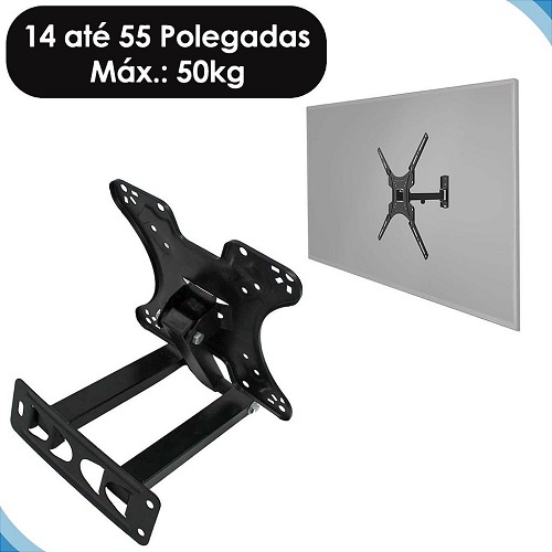 Suporte Tv Articulado 14 A 55 Polegadas Ate 50kg | Shopee Brasil