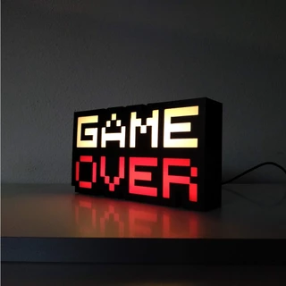 Decoração persolnalizada Gamer Game Over 20cm - LED