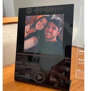 Quadro Spotify com Foto Personalizável Casal Presente Criativo