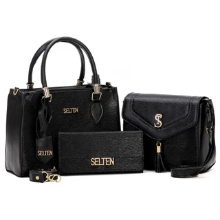 Kit Bolsa Transversal Feminina Alça Ajustável Tote e Bolsa Tiracolo de lado Com Carteira