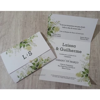 Convite de casamento verde