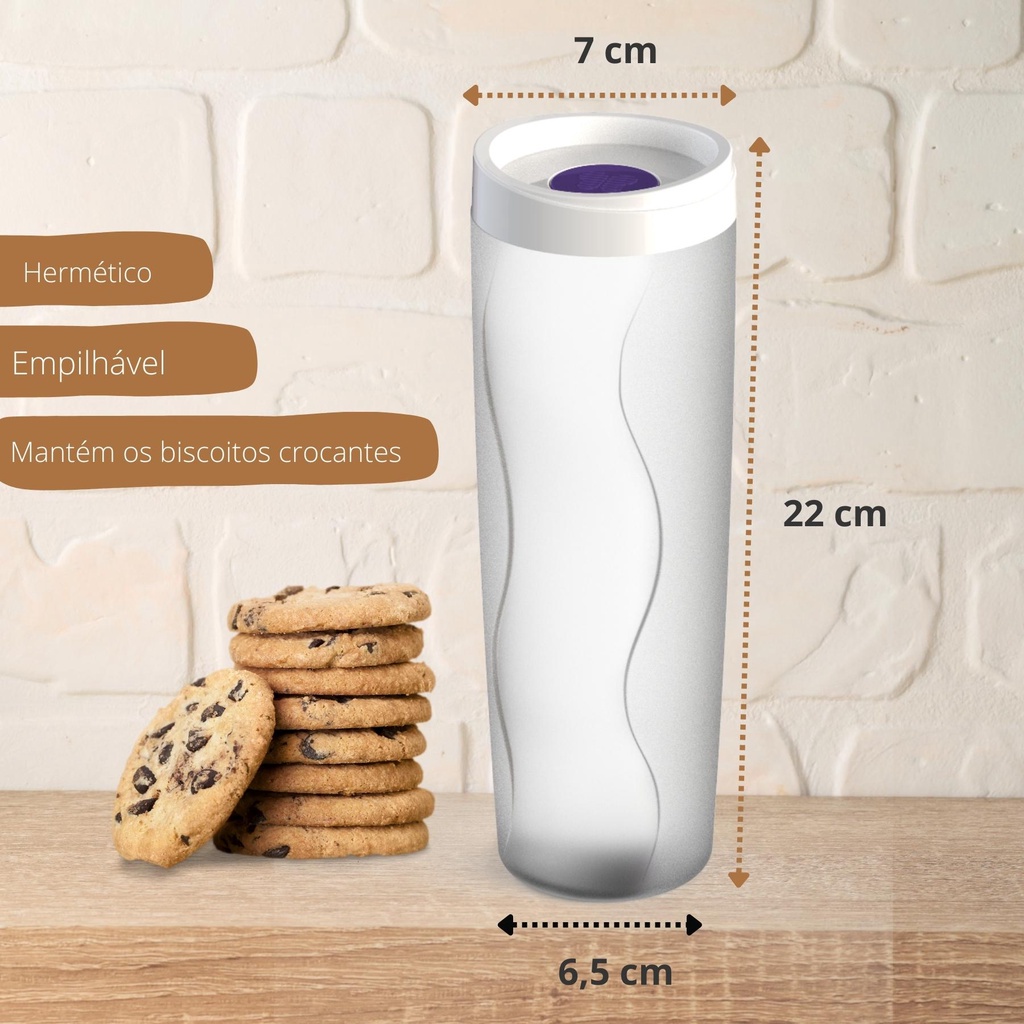 Pote Para Biscoito Hermético De Plastico Com Tampa 600ml | Shopee Brasil