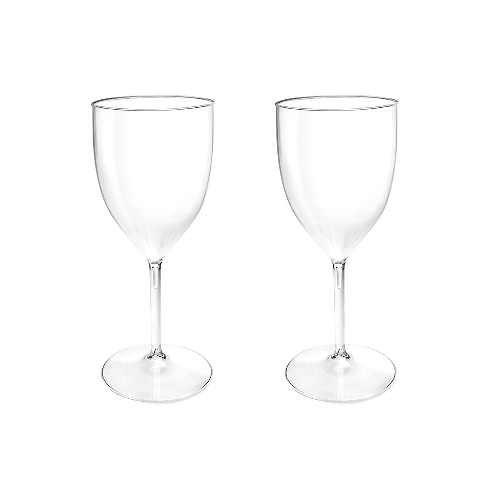 Kit 02 Taca para Vinho 400 ML Acrilico Cristal