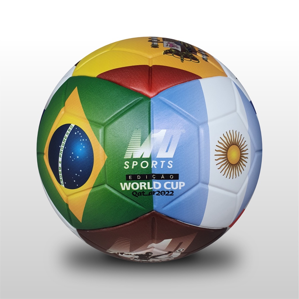 LANÇAMENTO! Bola de Futebol de Campo - Copa do Mundo 2022 Bandeiras