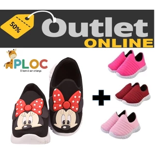 KIT 2 PARES TÊNIS Infantil Menina Calce Fácil  Anatômico (PLOC P01 - MINNIE POÁ VERMELHO + P-26 BORDADO) em Oferta na Shopee