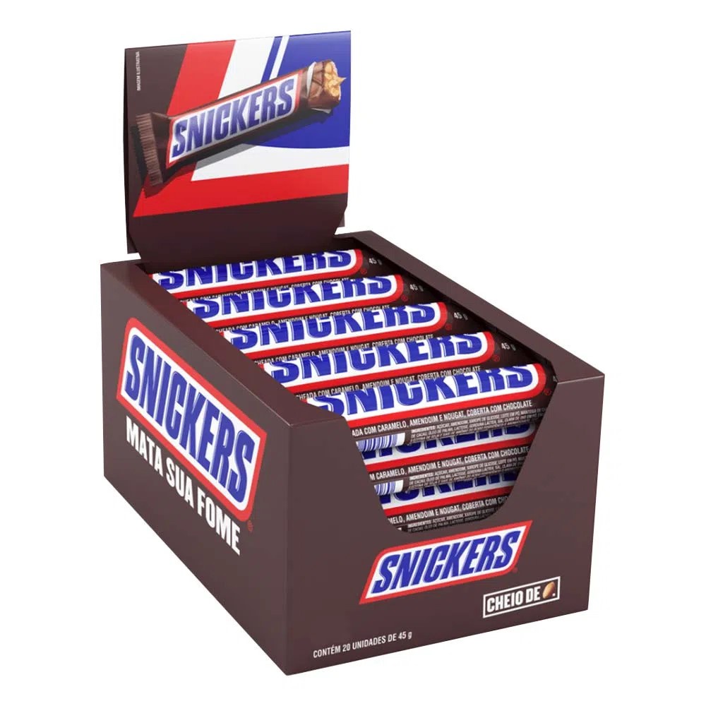 Chocolate Snickers 20x45g 900g | Shopee Brasil