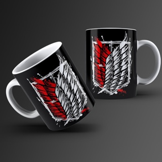 Caneca De Porcelana 325ml Shingeki No Kyojin Ataque Ao Titã