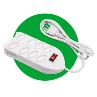 Filtro De Linha Branco 8 Tomadas Cabo 1,5m Intelbras Epe 1008+ Bivot