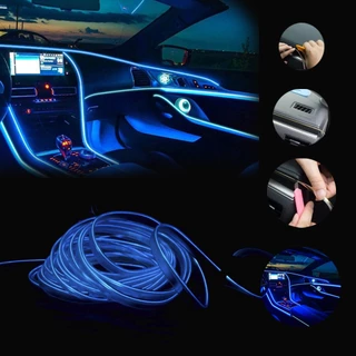 Fita de Led carro Cores Neon Decoração Automotiva 12v 2 metros Fita fio 2M fibra Otica Painel