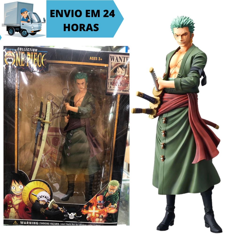 Boneco Anime Action Figure One Piece 18Cm - Roronoa Zoro