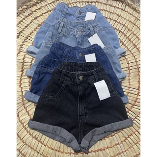 Shorts mom jeans sem cinto/com cinto