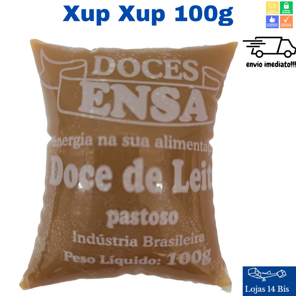 Doce de Leite Puro Pastoso Xup Xup Chupão Ensa Saquinho 100g Sem Glúten |  Shopee Brasil