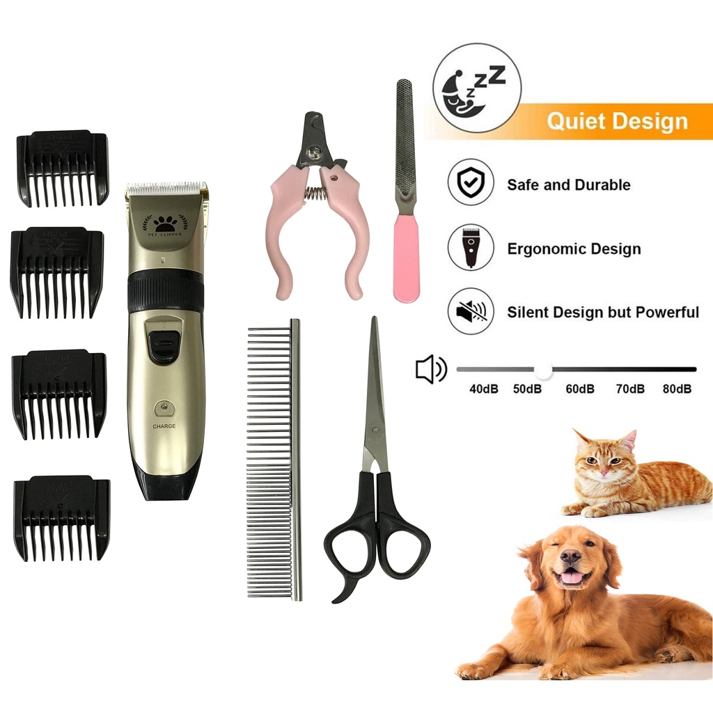 Kit Tosa Maquina Profissional Pets + Tesouras Cortador Lixa