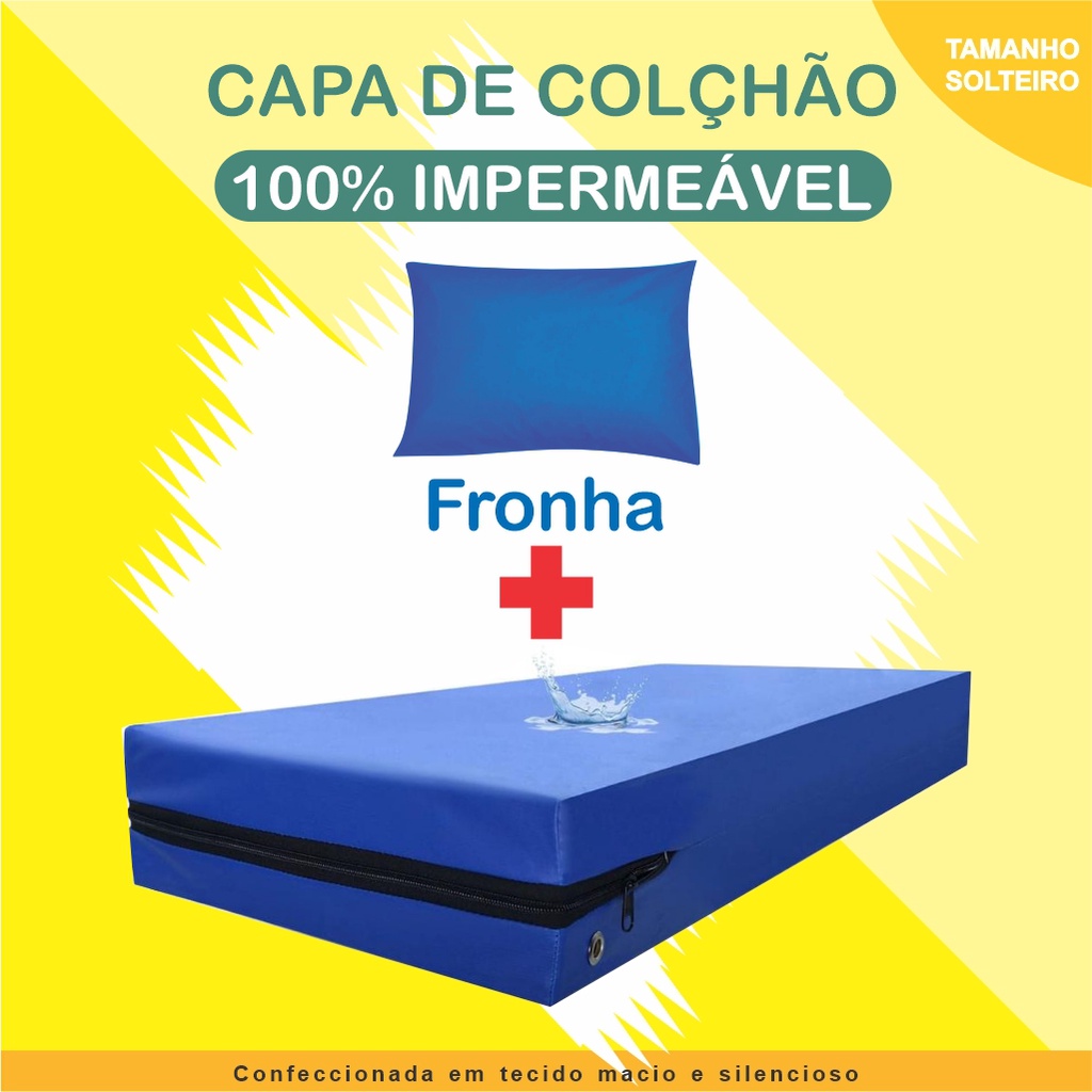 Kit 1 Capa Colchão + Fronha Impermeável Varias Medidas