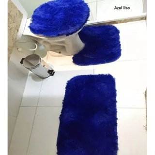 Jogo De Banheiro 3 Peças Peludo Felpudo Liso