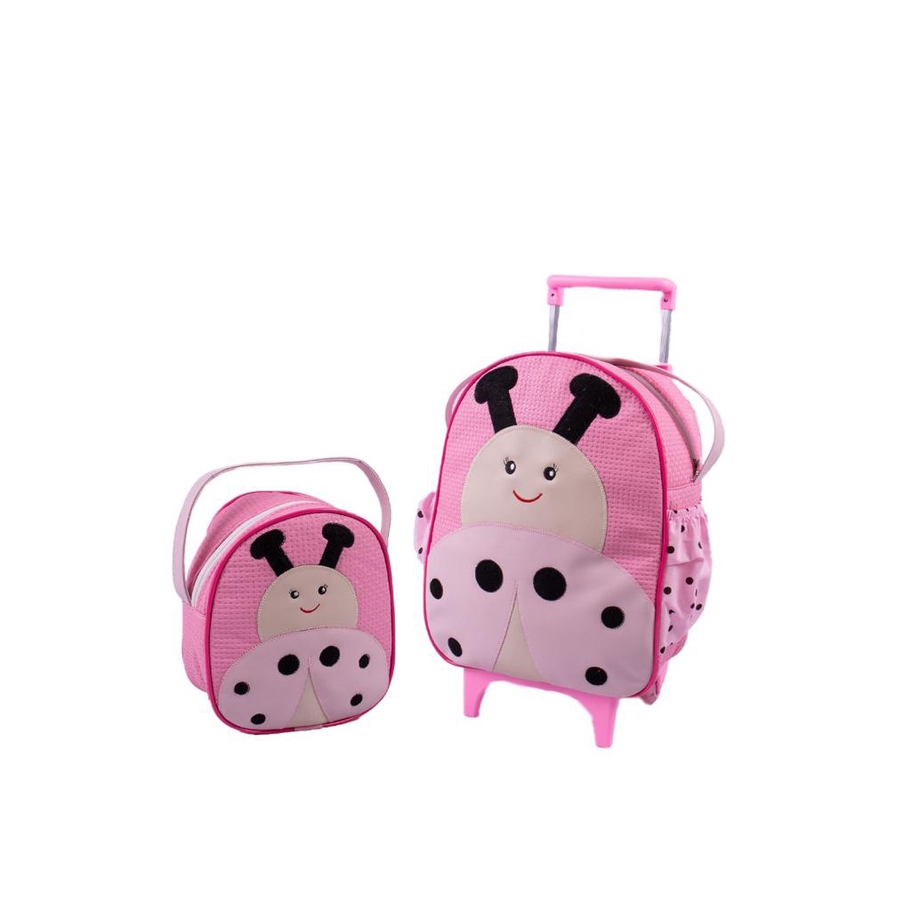 Kit Mochila De Carrinho Infantil Escolar Menina Linda