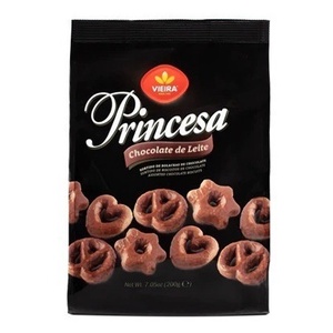 kit 2 Biscoito chocolate princesa 200g vieira imperdível