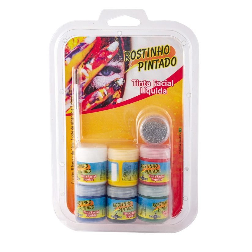 Kit Tinta Líquida Facial Infantil para Maquiagem Artística.