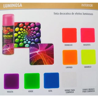 TINTA SPRAY LUKSCOLOR LUMINOSA NEON VARIAS CORES