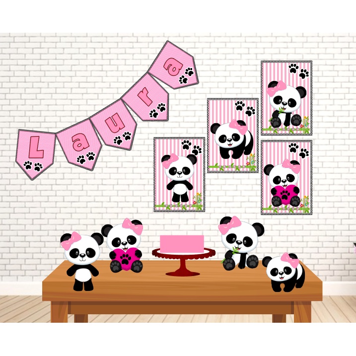 Display de mesa 2  Festa de aniversario em casa, Festa de panda