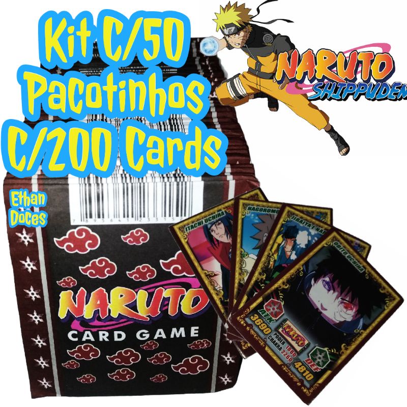 1.000 cards NARUTO = 250 pacotinhos - Coleção UNIVERSO NARUTO, inclui todas  as séries, NARUTO CLÁSSICO, SHIPPUDEN E BORUTO