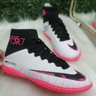Futsal Cr7 Chuteira futsal Cano Alto Meinha Futebol De Salão Unissex Botinha