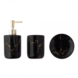 KIT CONJUNTO BANHEIRO MARMORIZADO 3PÇS