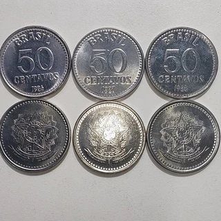 Moedas de 50 Centavos 1986,1987,1988 (Série Cruzados)