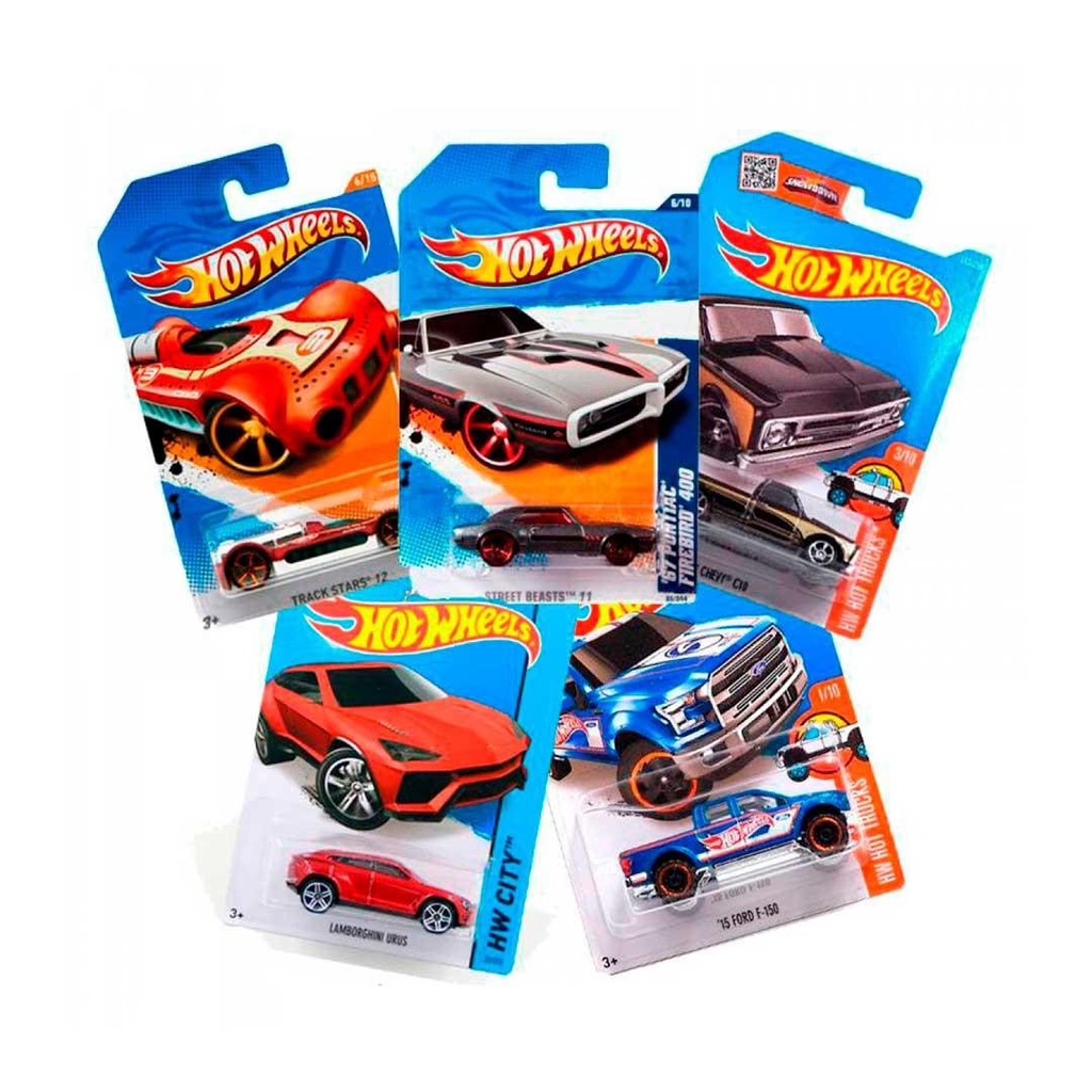 Pack 5 Carrinhos Hot Wheels 1:64 Miniatura Mattel Sortido