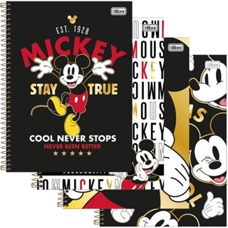 Caderno 10 Matérias Universitário Capa Dura Masculino Mickey - 160 folhas