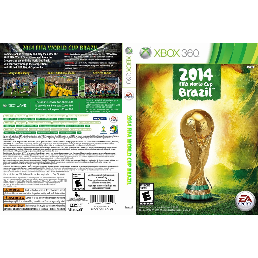 Jogo/Mídia Fisica Xbox 360: 2014 Fifa World Cup Brasil no Shoptime