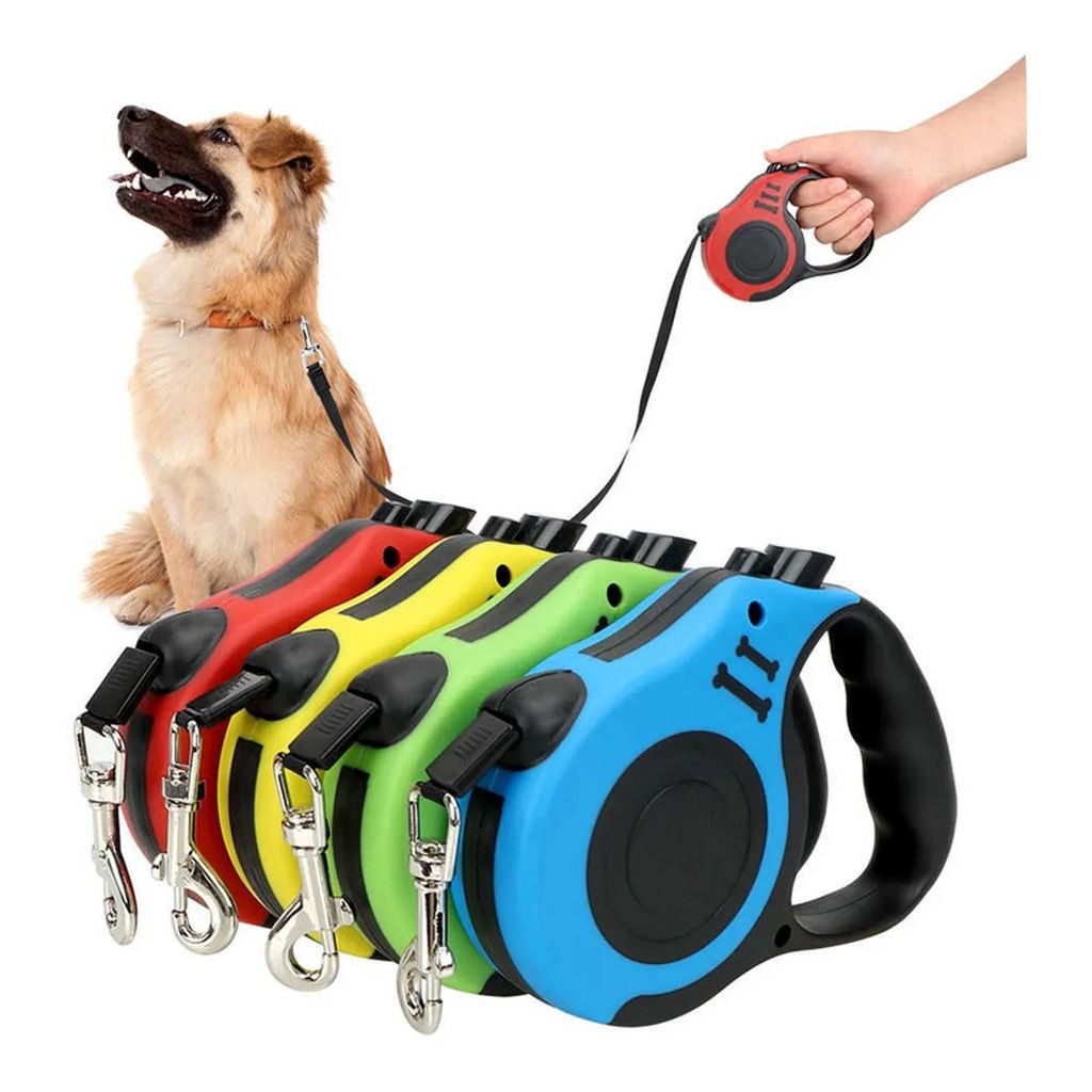 Coleira Guia Retrátil Cachorro 3m Pets Até 10 kgs Guia para Passeio ...