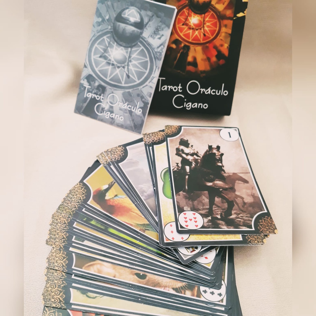 Baralho Tarot Oráculo Cigano Cartomância 36 Cartas + Livreto ...