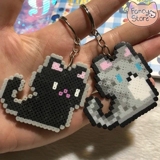 Chaveiro de Gatinhos (Hama beads/ Perler Beads/ Pixel Art)