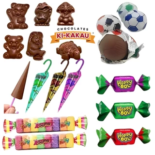 Kit Sacolinha Surpresa 230 Itens Chicletes Doces Chocolates