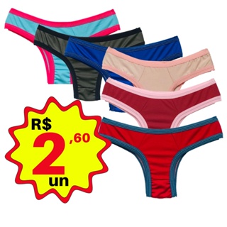 Calcinha Kit 15 calcinhas atacado microfibra poliéster algodão ou suplex