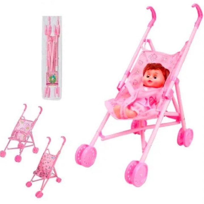 Carrinho carro de boneca de plastico infantil para menina desmontavel rosa para passeio com rodinha bebe Barbie Shopee Brasil