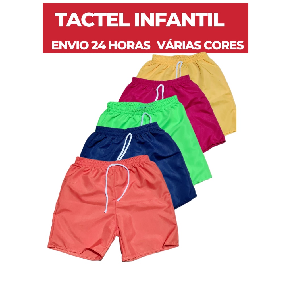 Short Tactel Infantil Masculino Liso Para o Dia a Dia | Shopee Brasil