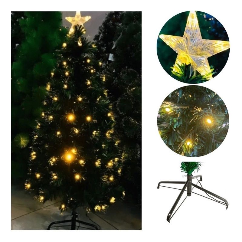 Arvore de Natal 1,80 Mts Fibra Otica e Led de Bolinhas Coloridas Arvores de  Natal