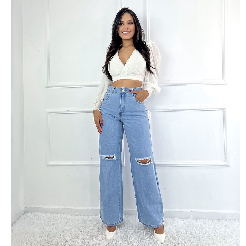 Calça Jeans Hot Pant Pants Cintura Alta Elastano Anitta - R$ 79,99