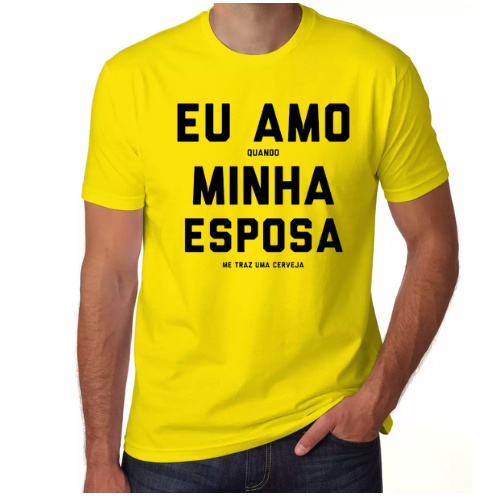 Camisa Camiseta Frase Engraçada - Eu Amo Minha Esposa COLORIDA