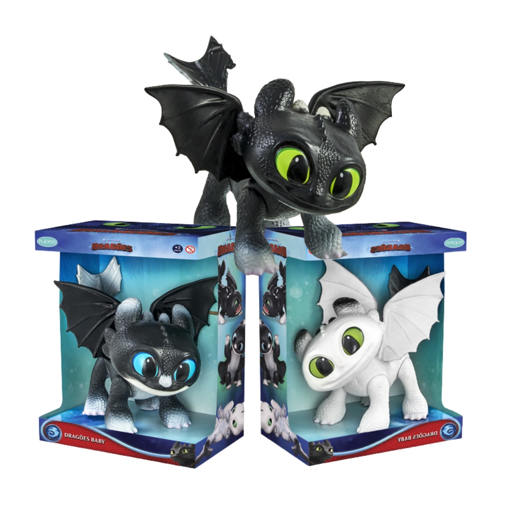 Brinquedo Infantil Bebê Boneco Filme Como Treinar o Seu Dragão Dragãozinho Baby Eclipse Dusk Dawn