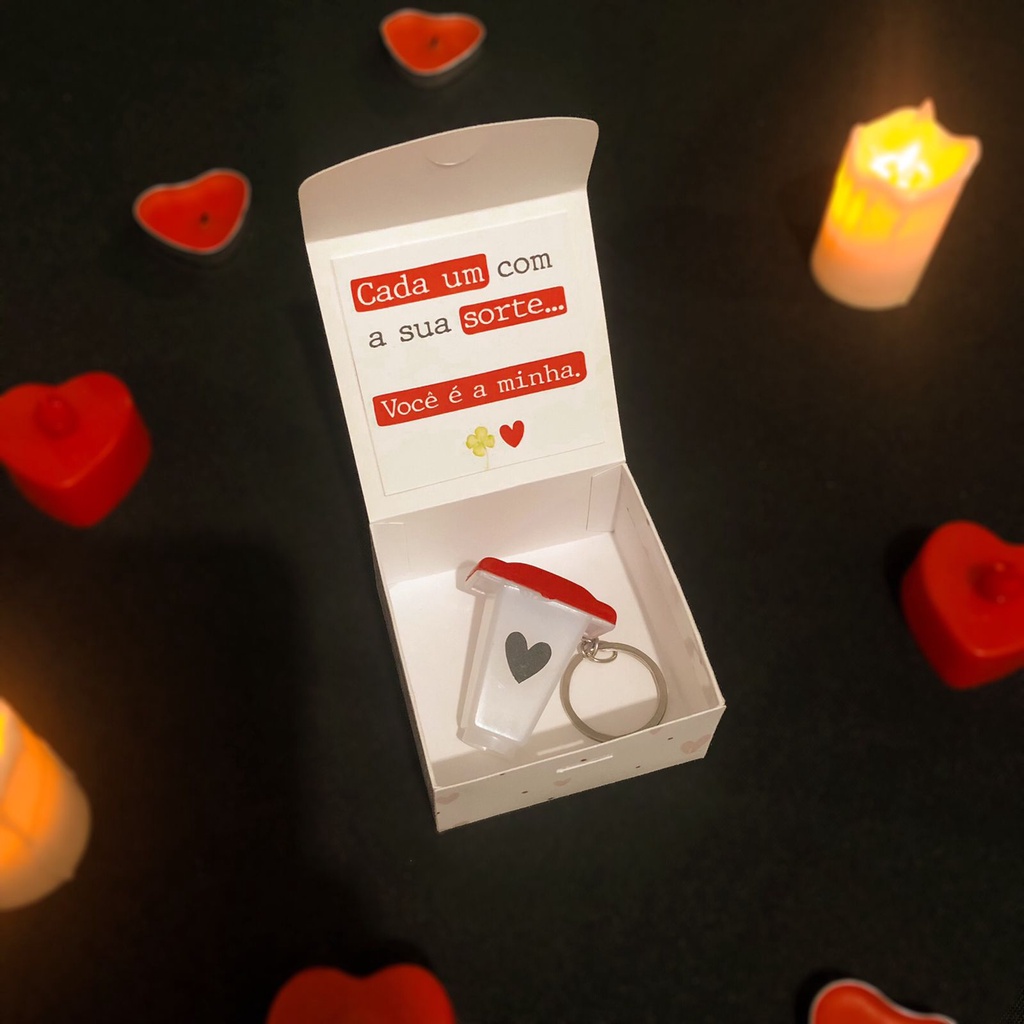 Chaveiro Monóculo com Caixa Personalizada Para Presentear Namorada, Casal, Amigos e Família