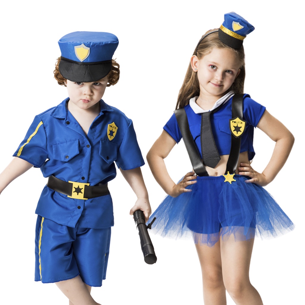 Fantasia de polícia para meninos e crianças, conjunto de fantasia
