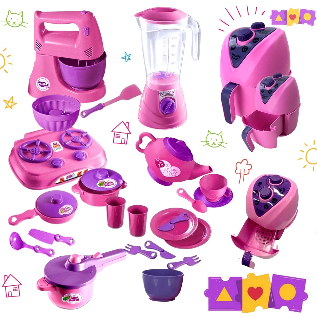 Kit 26 Brinquedos de casinha Cozinha Infantil Comidinha Eletro Menina Menino
