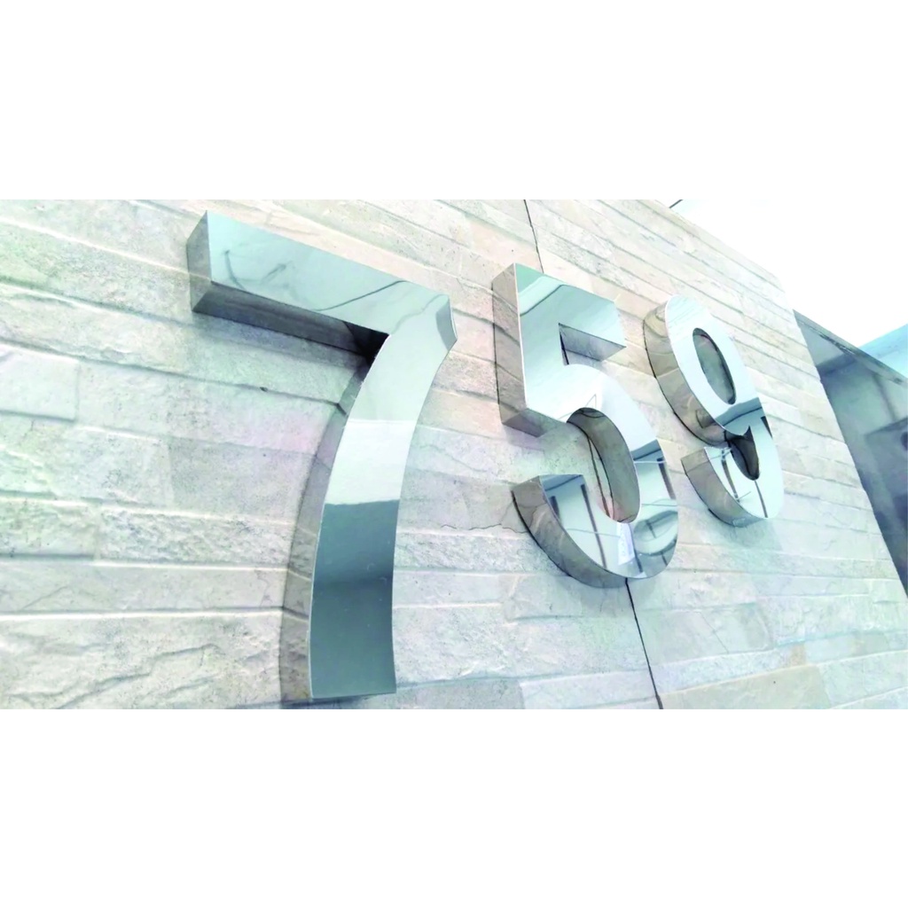 kit 3 números inox residencial 15 cm